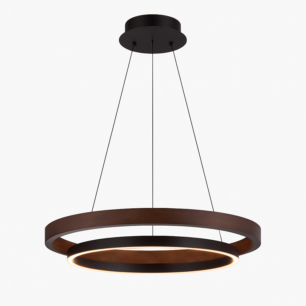 suspension luminaire bois grain rond créatif minimaliste