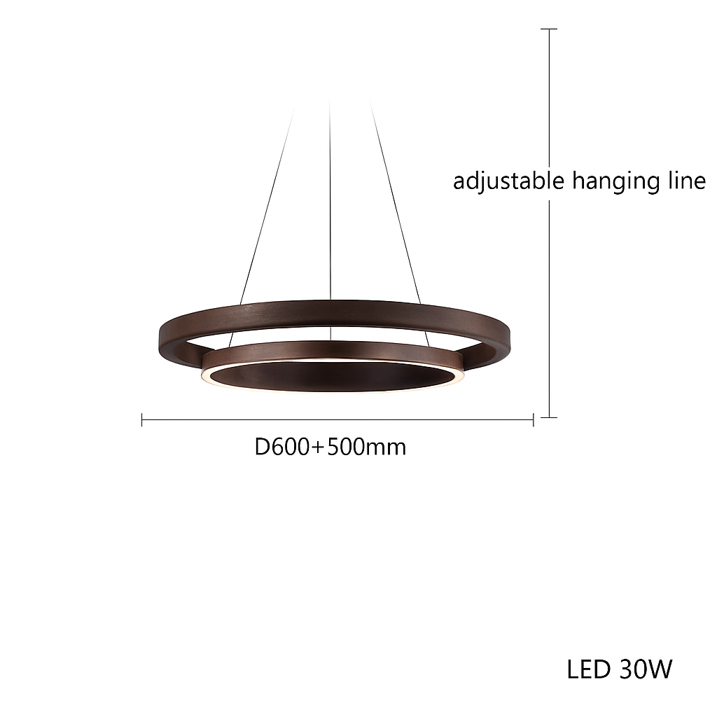 suspension luminaire bois grain rond créatif minimaliste