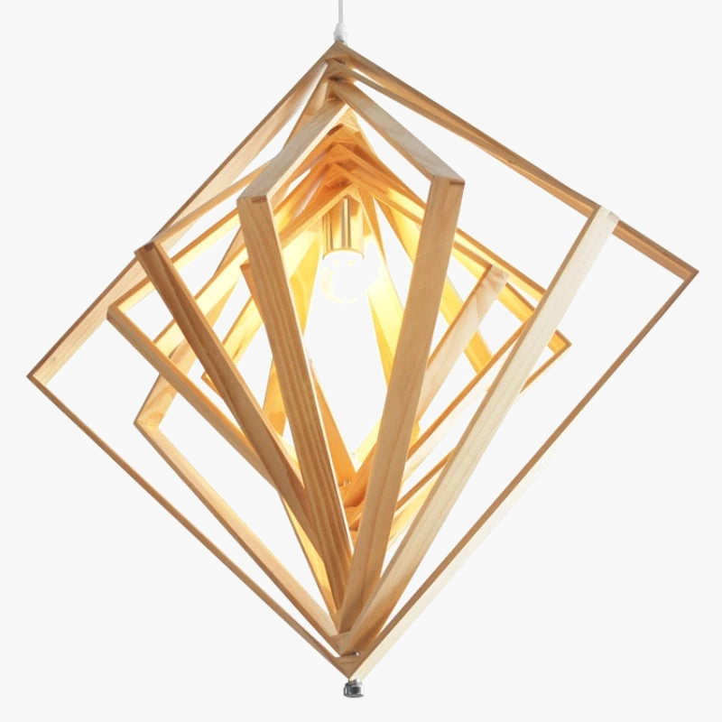 suspension luminaire carré rotatif en bois gzmj pour la maison