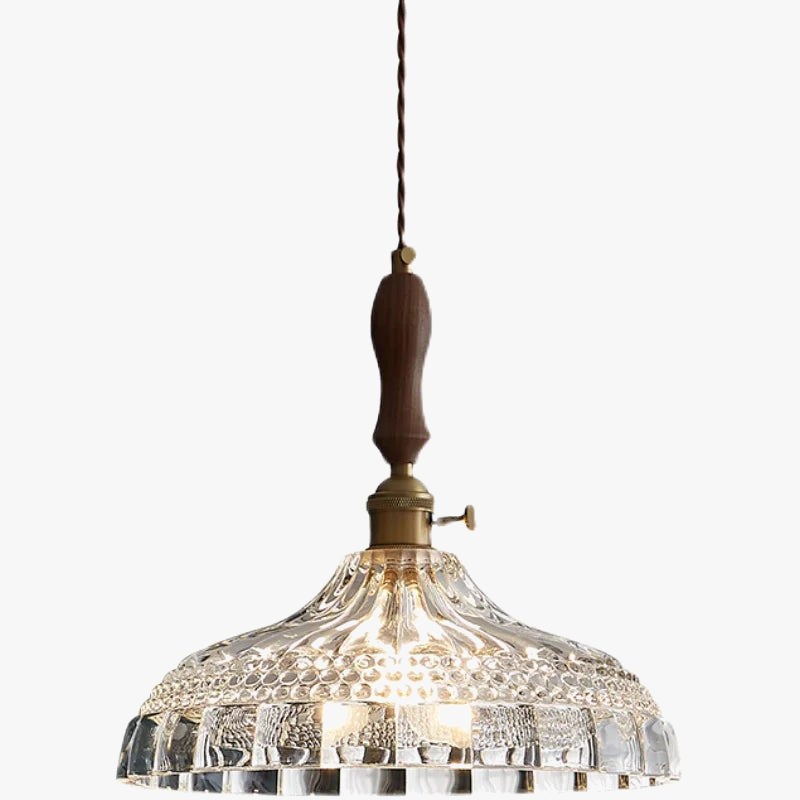 suspension luminaire nordique en bois verre et laiton rustique moderne