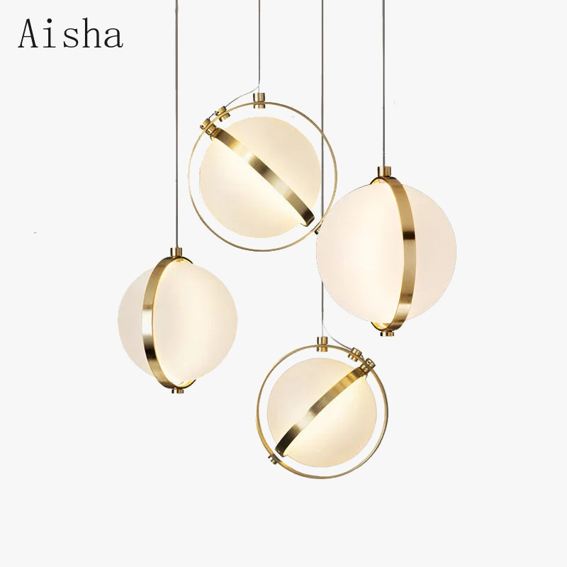 suspension lumineuse créative en forme de terre décorative et luxueuse