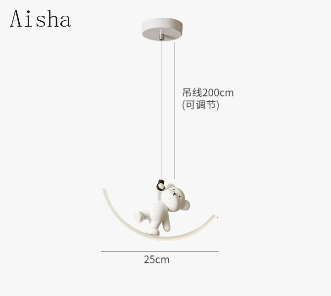 suspension lumineuse dauphin ours pour chambre enfant