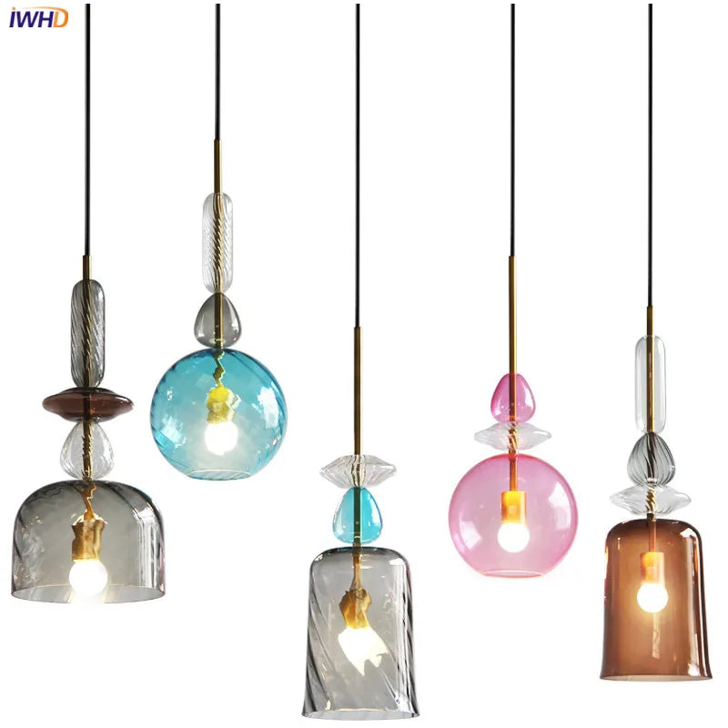 suspension lumineuse moderne en verre pour intérieur élégant