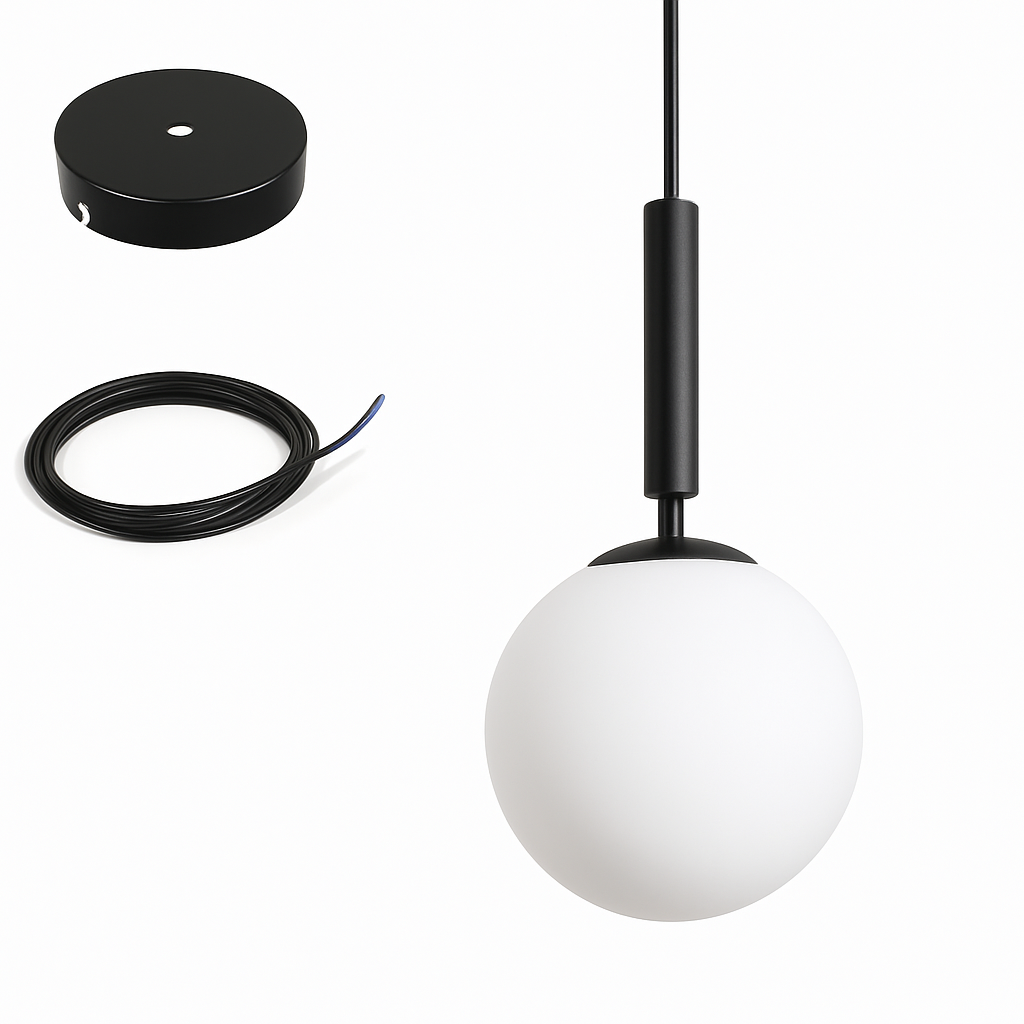 suspension luxueuse avec abat-jour en boule dorée