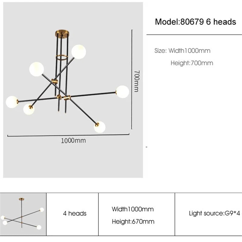 suspension magic beans design simple en verre et molécules