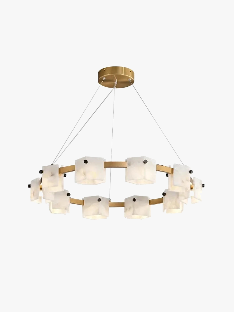 suspension minimaliste en marbre naturel avec éclairage led