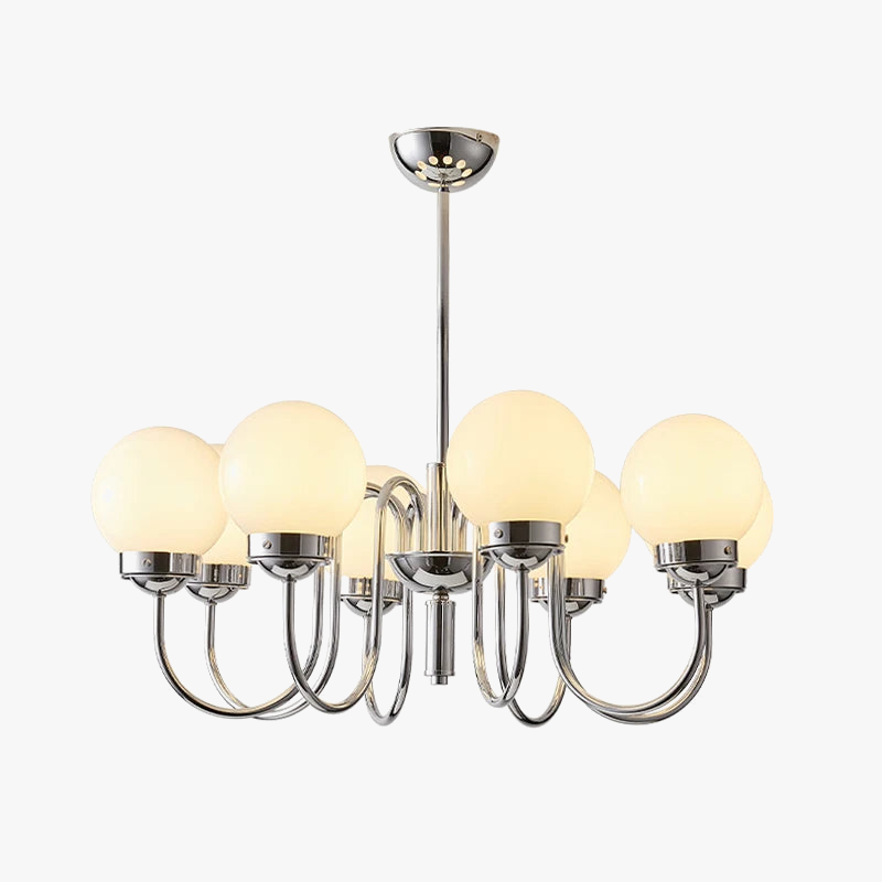 suspension minimaliste en verre et fer pour espaces modernes