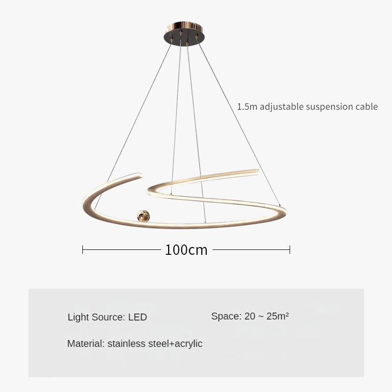 suspension minimaliste italienne à lumière circulaire élégante