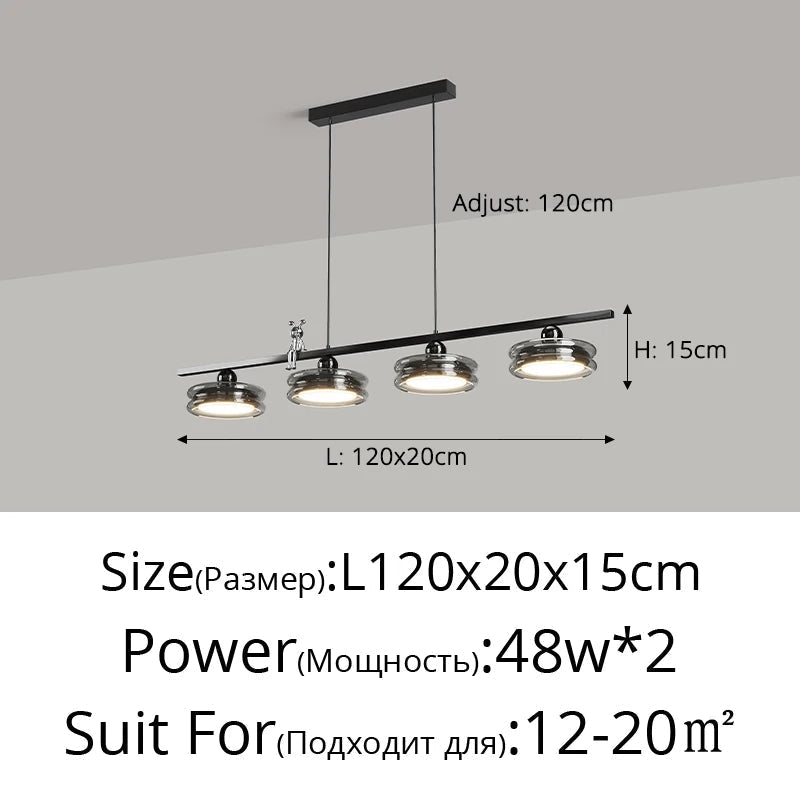 suspension minimaliste italienne pour éclairage intérieur moderne
