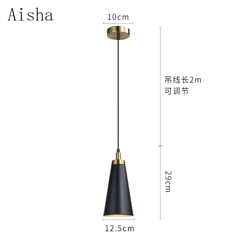 suspension minimaliste noire à tête unique pour intérieur