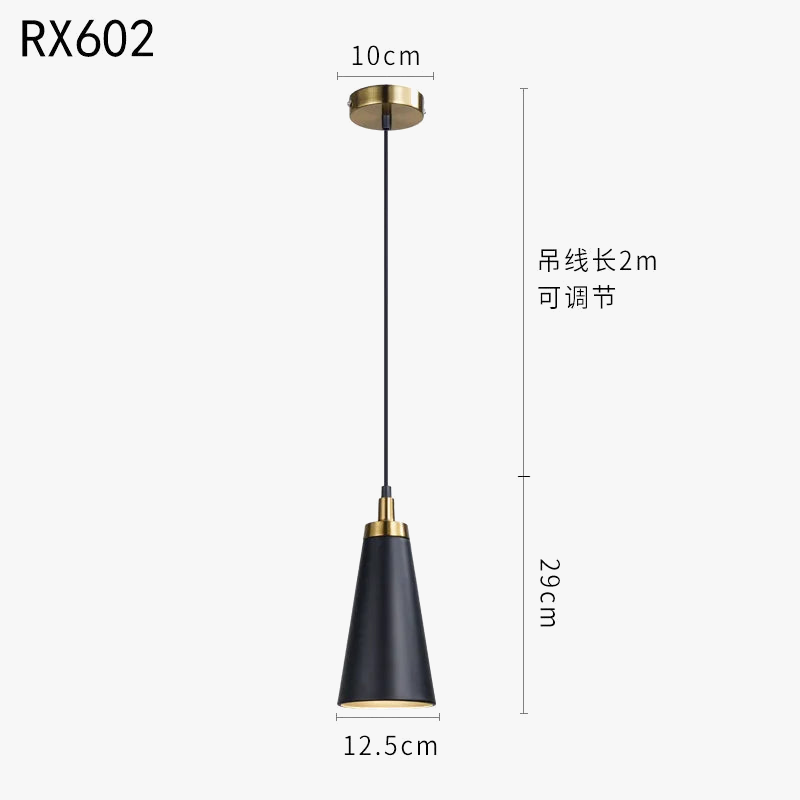 suspension minimaliste noire à tête unique pour intérieur