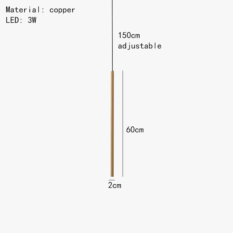 suspension minimalistes en cuivre fil réglable 4000k
