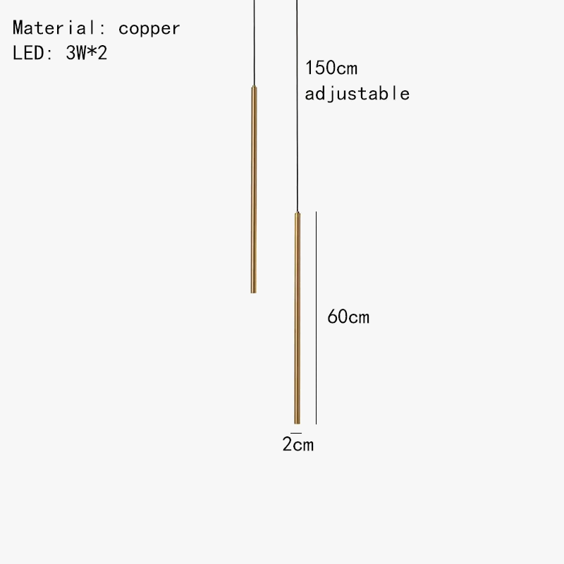 suspension minimalistes en cuivre fil réglable 4000k