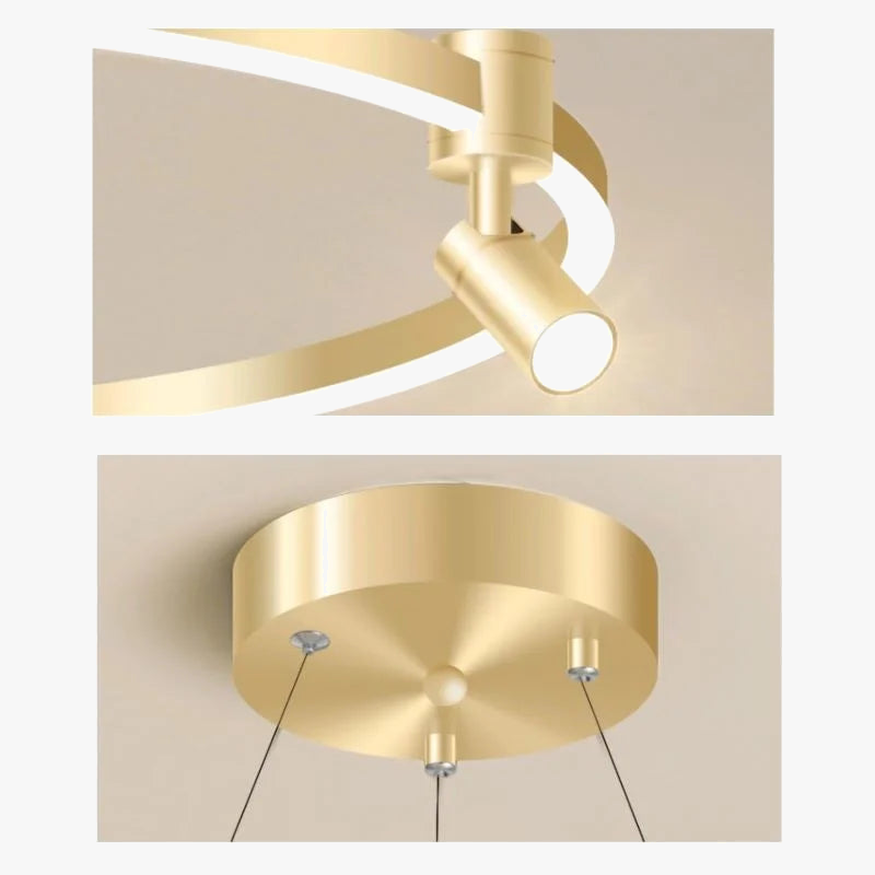 suspension moderne à anneau avec projecteurs décoratifs pour la maison