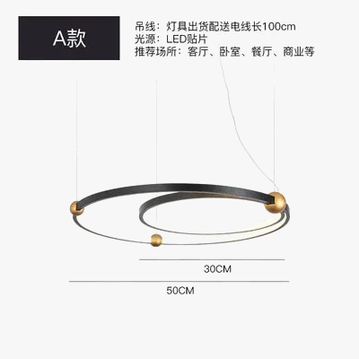 suspension moderne à anneau led pour décoration intérieure