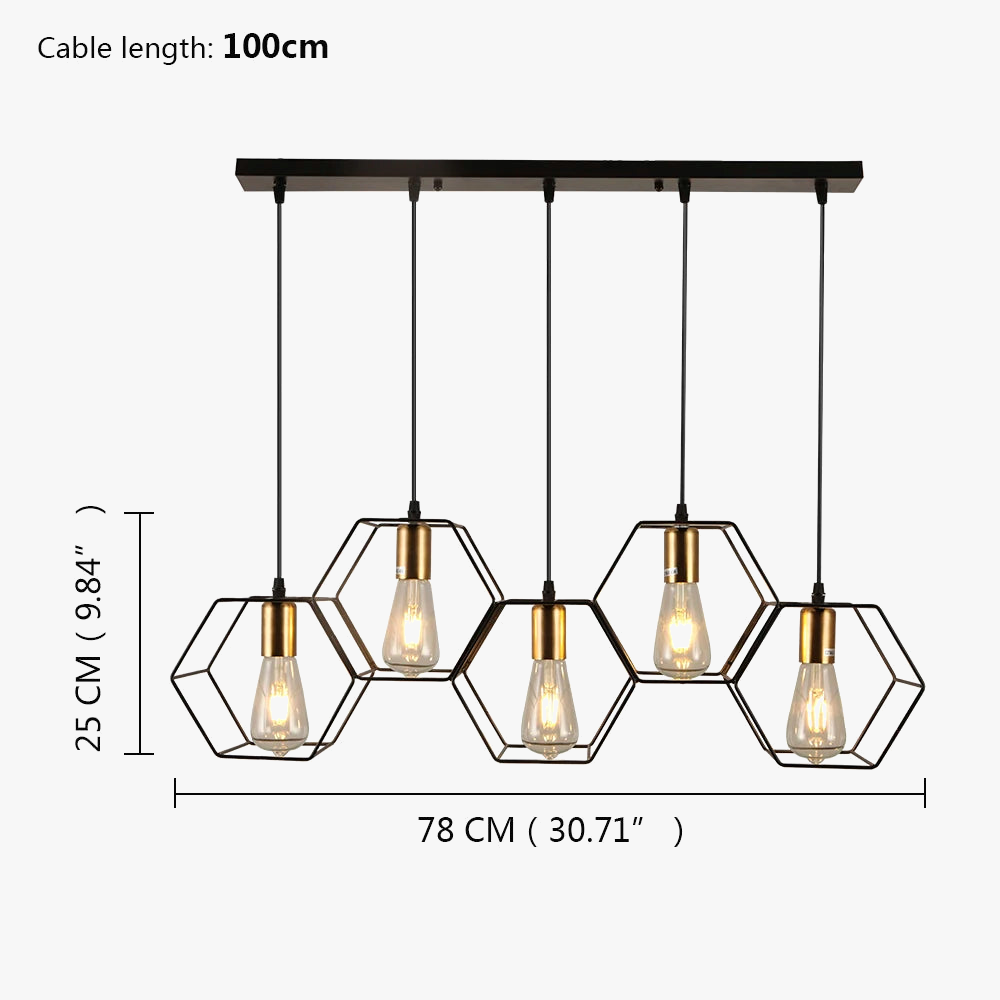 suspension moderne avec câble réglable et ampoule LED