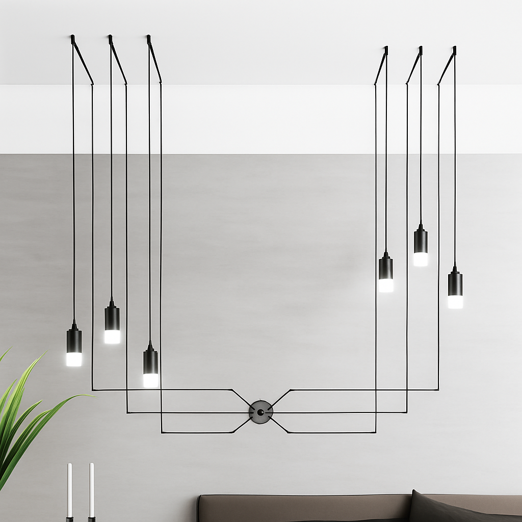 suspension moderne à corde pour un éclairage contemporain élégant