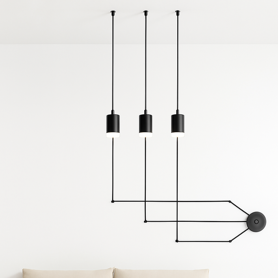 suspension moderne à corde pour un éclairage contemporain élégant