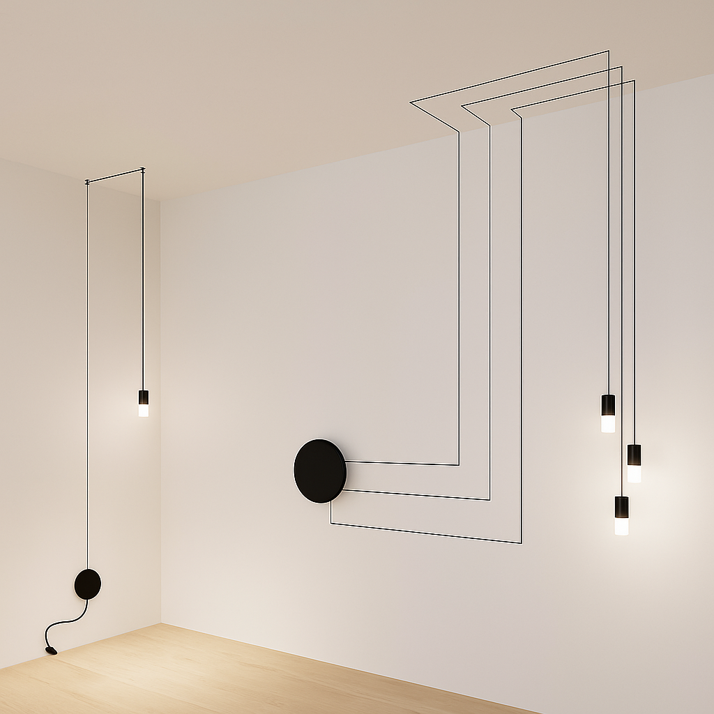suspension moderne à corde pour un éclairage contemporain élégant