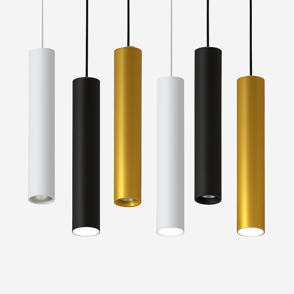 suspension moderne cylindrique en décoration intérieure nordique