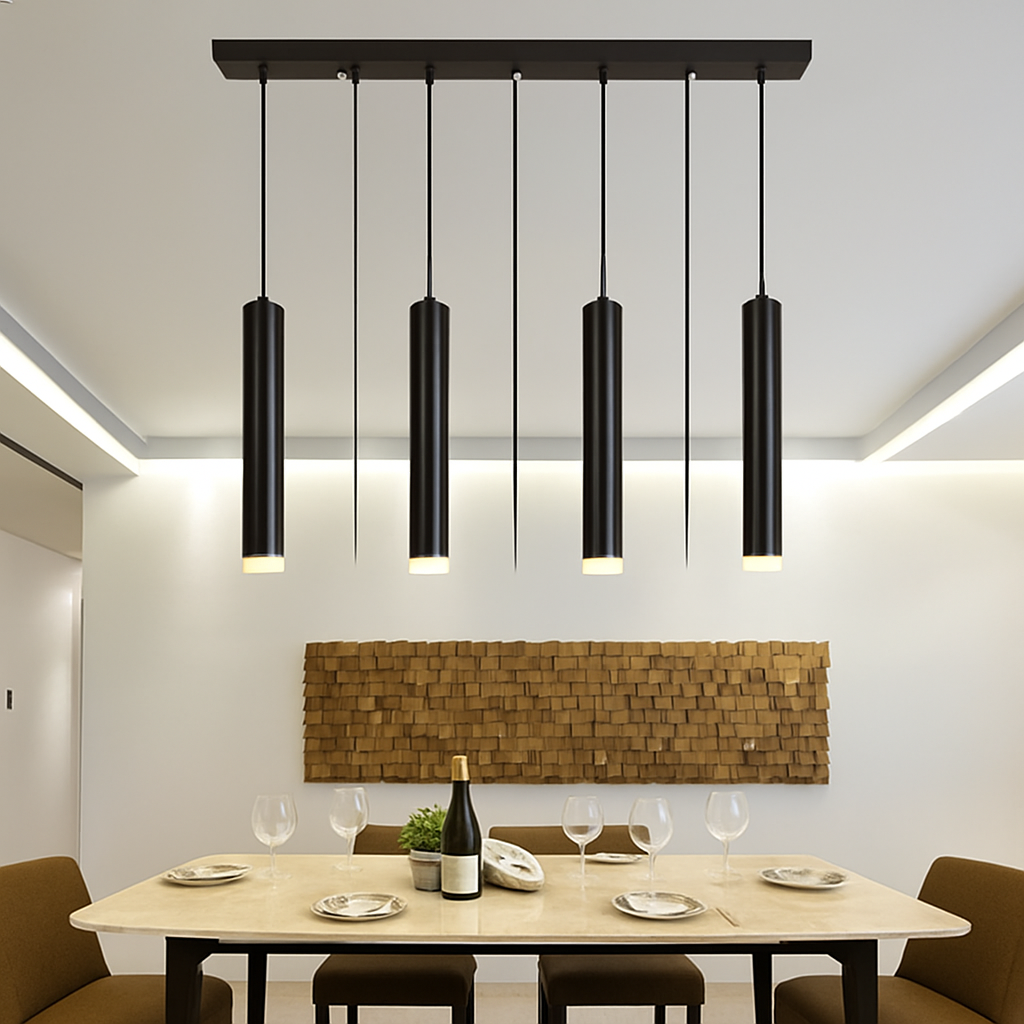 suspension moderne cylindrique en décoration intérieure nordique