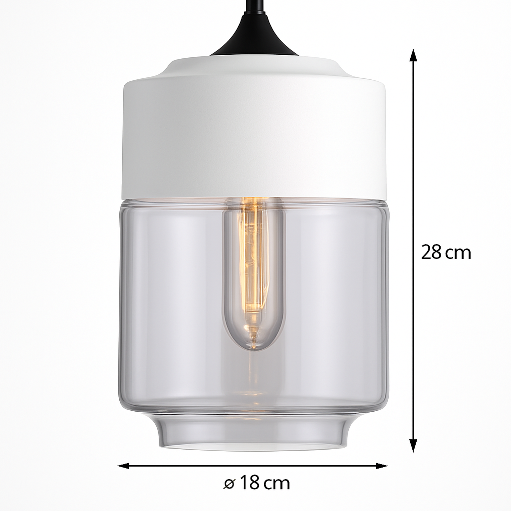 Suspension moderne design en verre et métal Loft