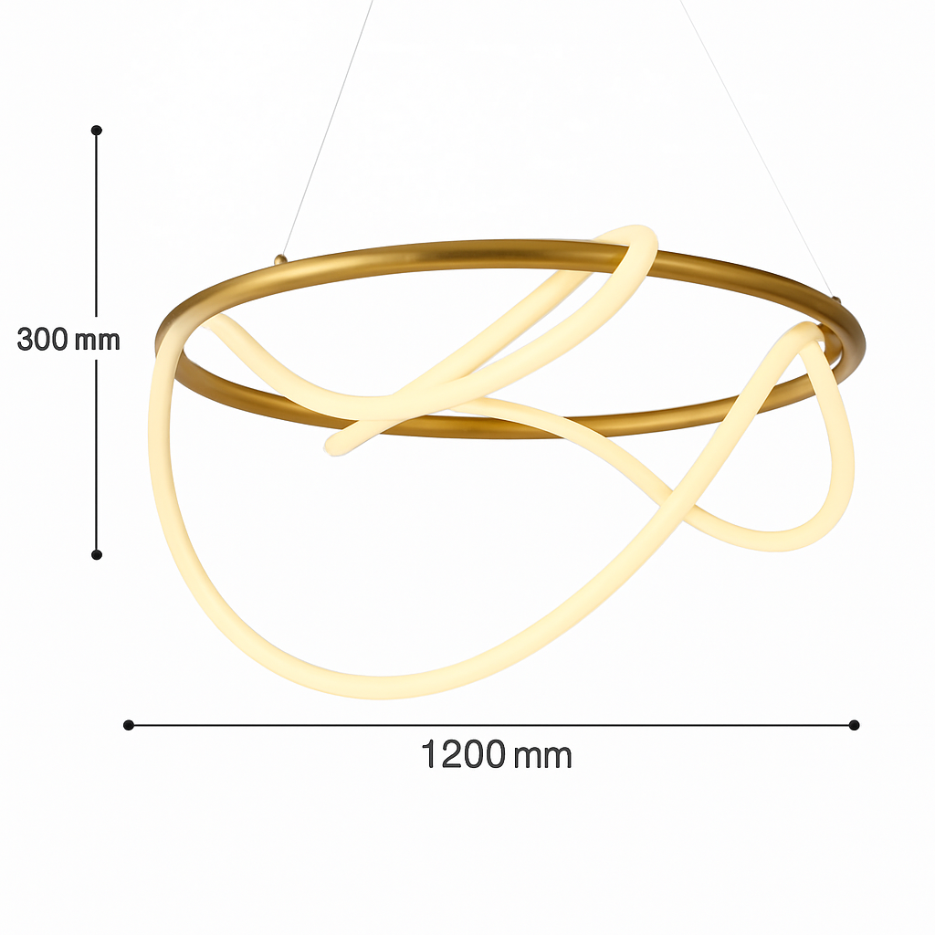suspension moderne design long tube lumineux flexible pour espace contemporain