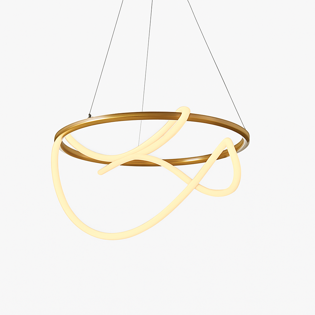 suspension moderne design long tube lumineux flexible pour espace contemporain