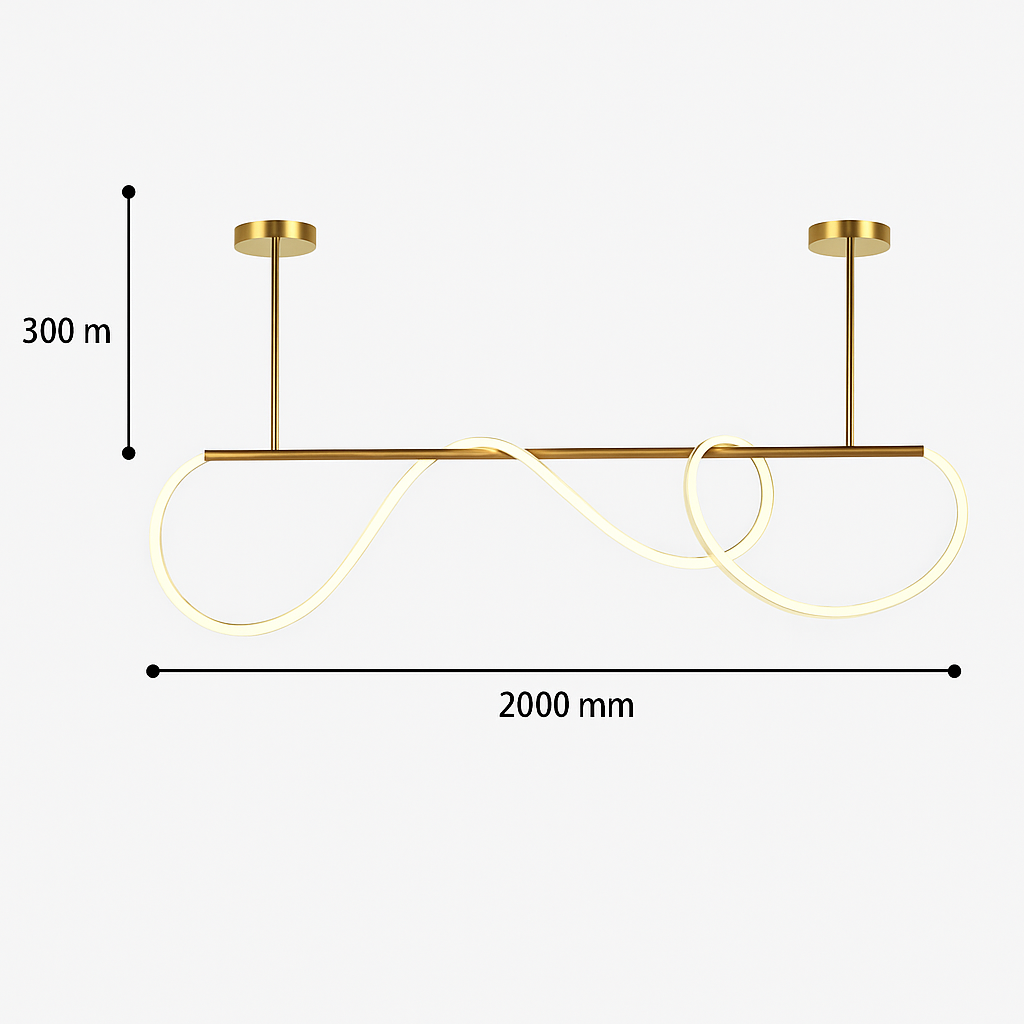 suspension moderne design long tube lumineux flexible pour espace contemporain