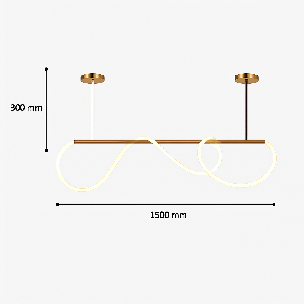 suspension moderne design long tube lumineux flexible pour espace contemporain