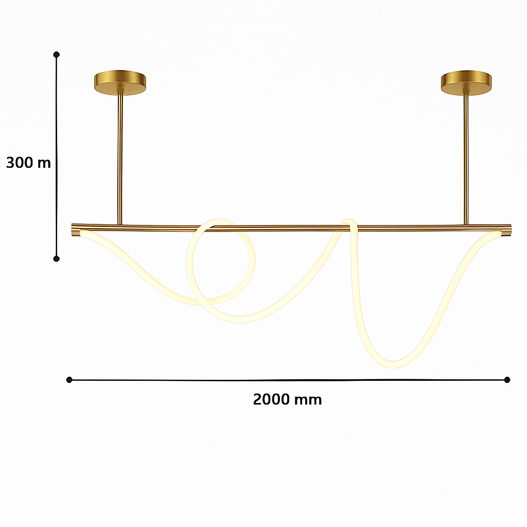suspension moderne design long tube lumineux flexible pour espace contemporain