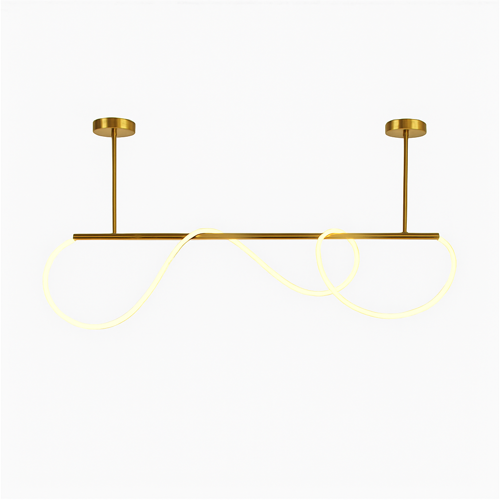 suspension moderne design long tube lumineux flexible pour espace contemporain