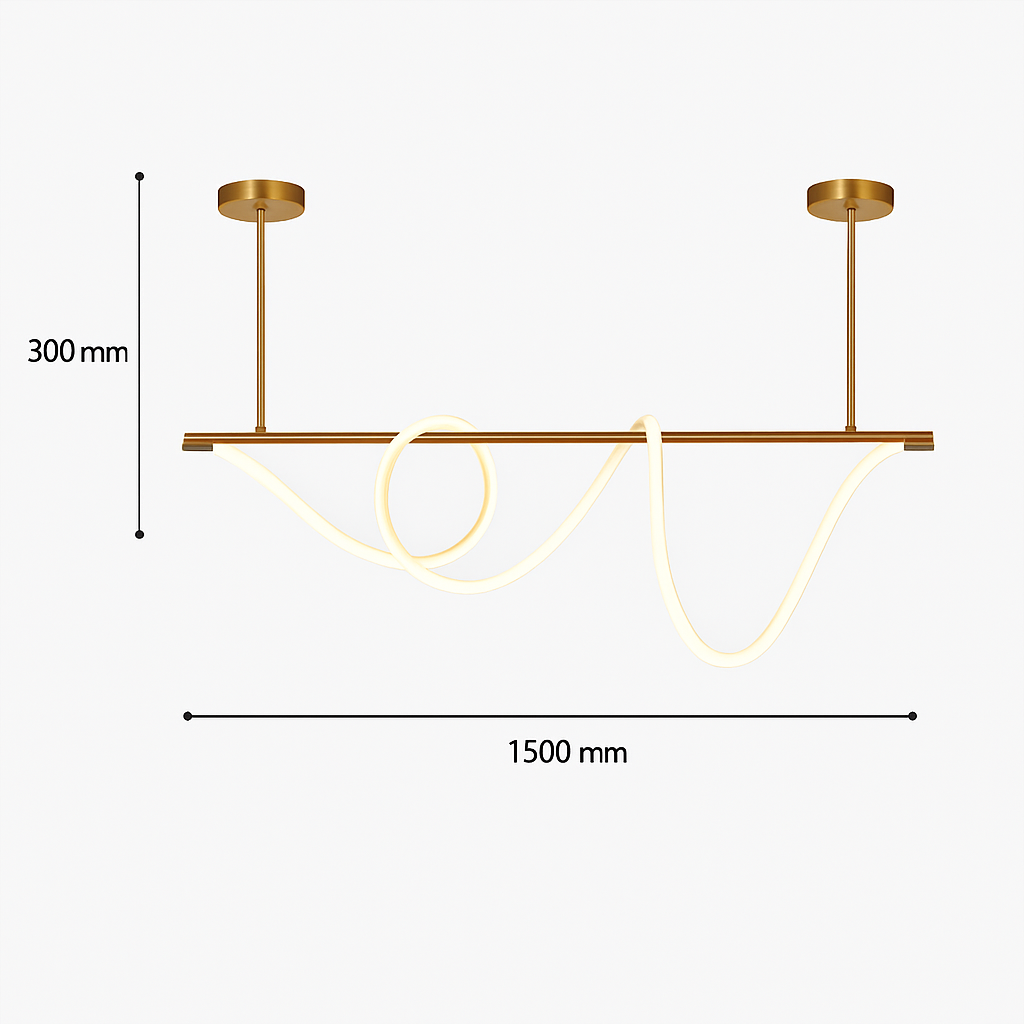 suspension moderne design long tube lumineux flexible pour espace contemporain