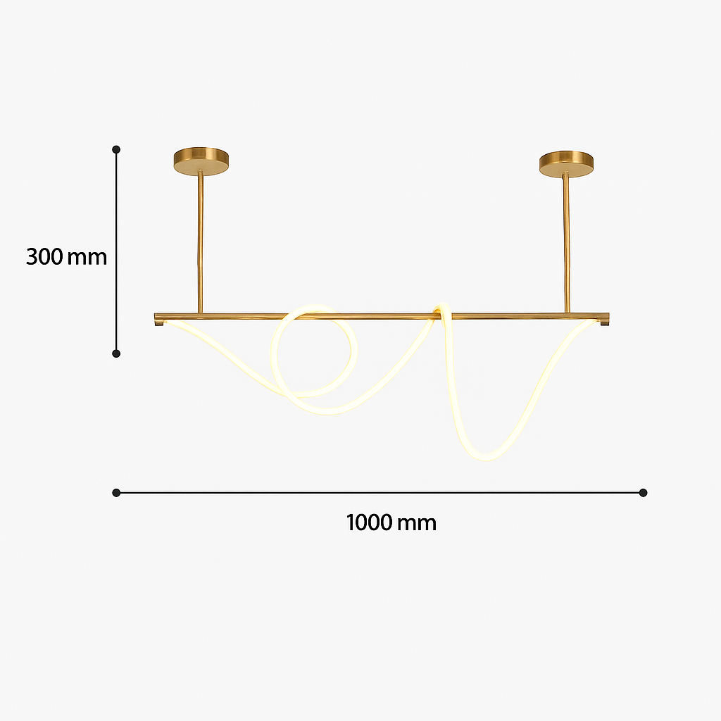 suspension moderne design long tube lumineux flexible pour espace contemporain