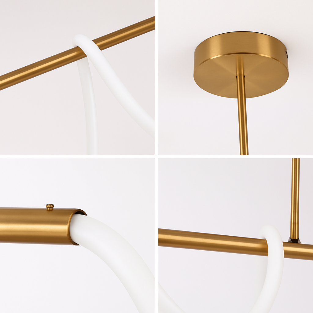 suspension moderne design long tube lumineux flexible pour espace contemporain