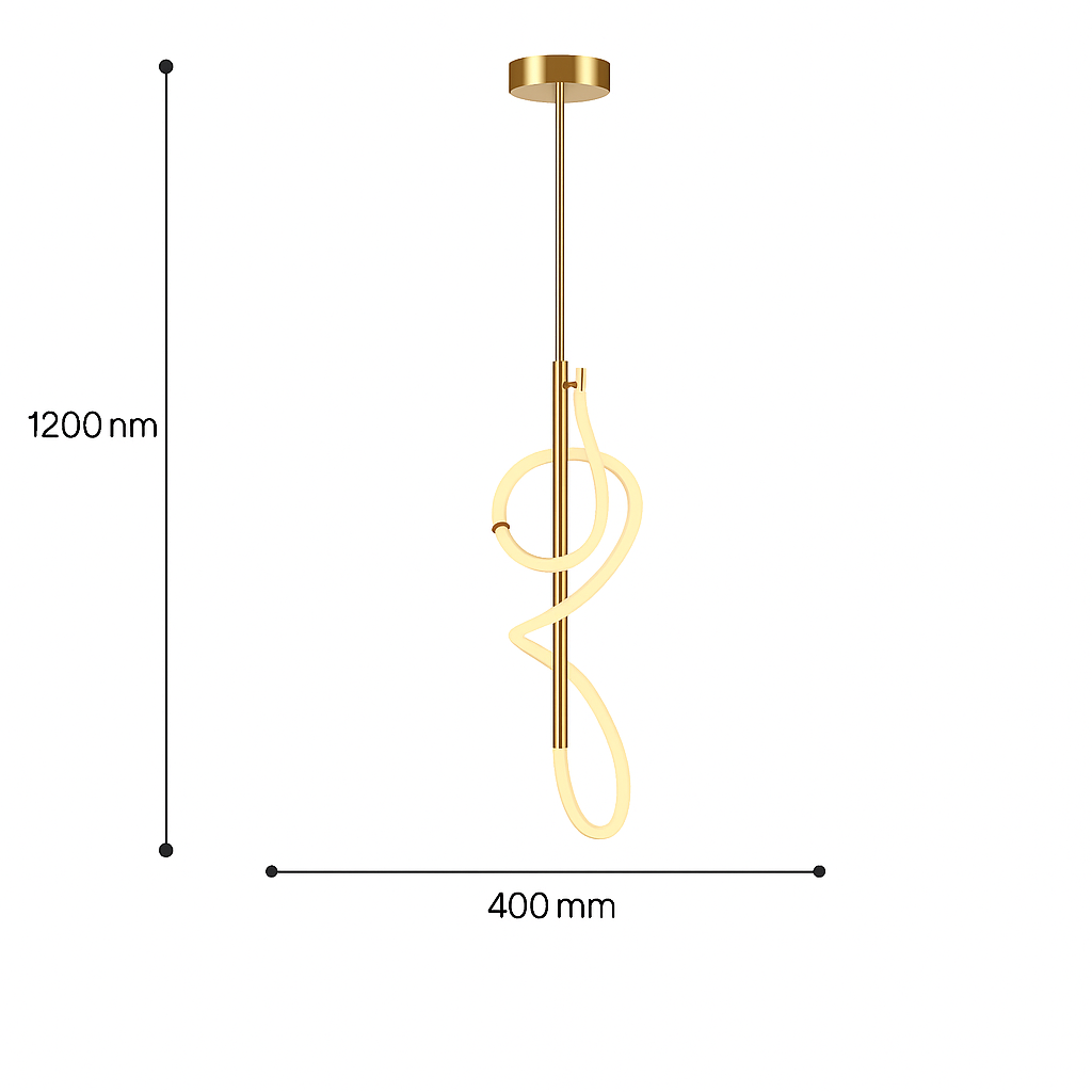 suspension moderne design long tube lumineux flexible pour espace contemporain
