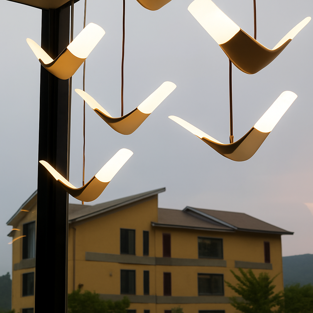 suspension moderne design oiseau volant éclairage tricolore led