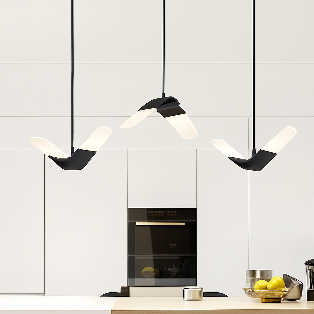 suspension moderne design oiseau volant éclairage tricolore led
