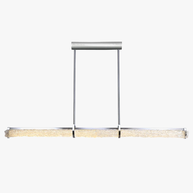 suspension moderne en acier inoxydable avec barre en cristal minimaliste