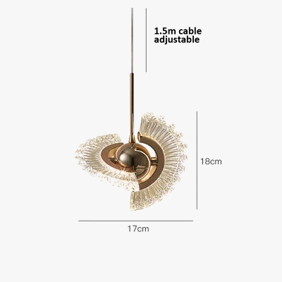 suspension moderne en acrylique forme dovni pour décoration intérieure