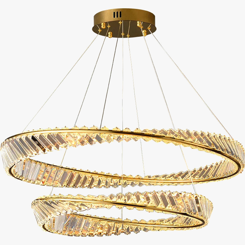 suspension moderne en aluminium et cristal led