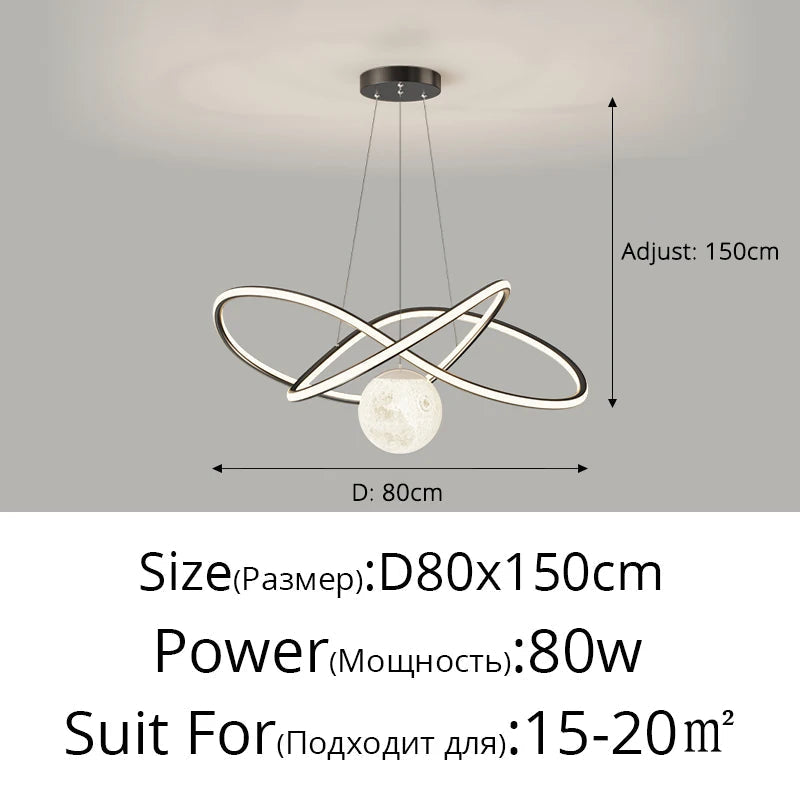 suspension moderne en aluminium pour décoration intérieure élégante