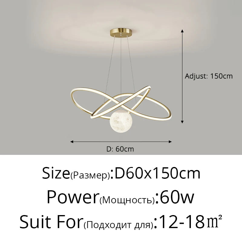 suspension moderne en aluminium pour décoration intérieure élégante