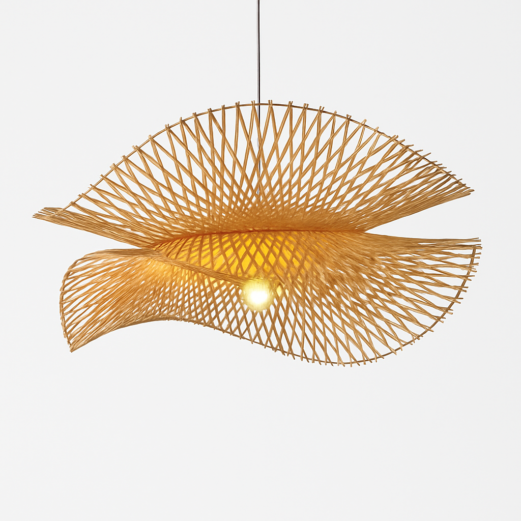 suspension moderne en bambou pour décoration intérieure artisanale