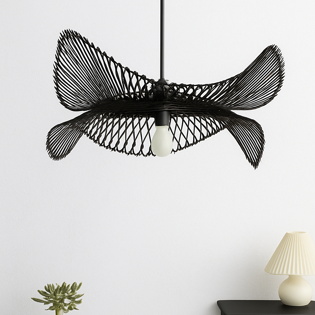 suspension moderne en bambou pour décoration intérieure artisanale