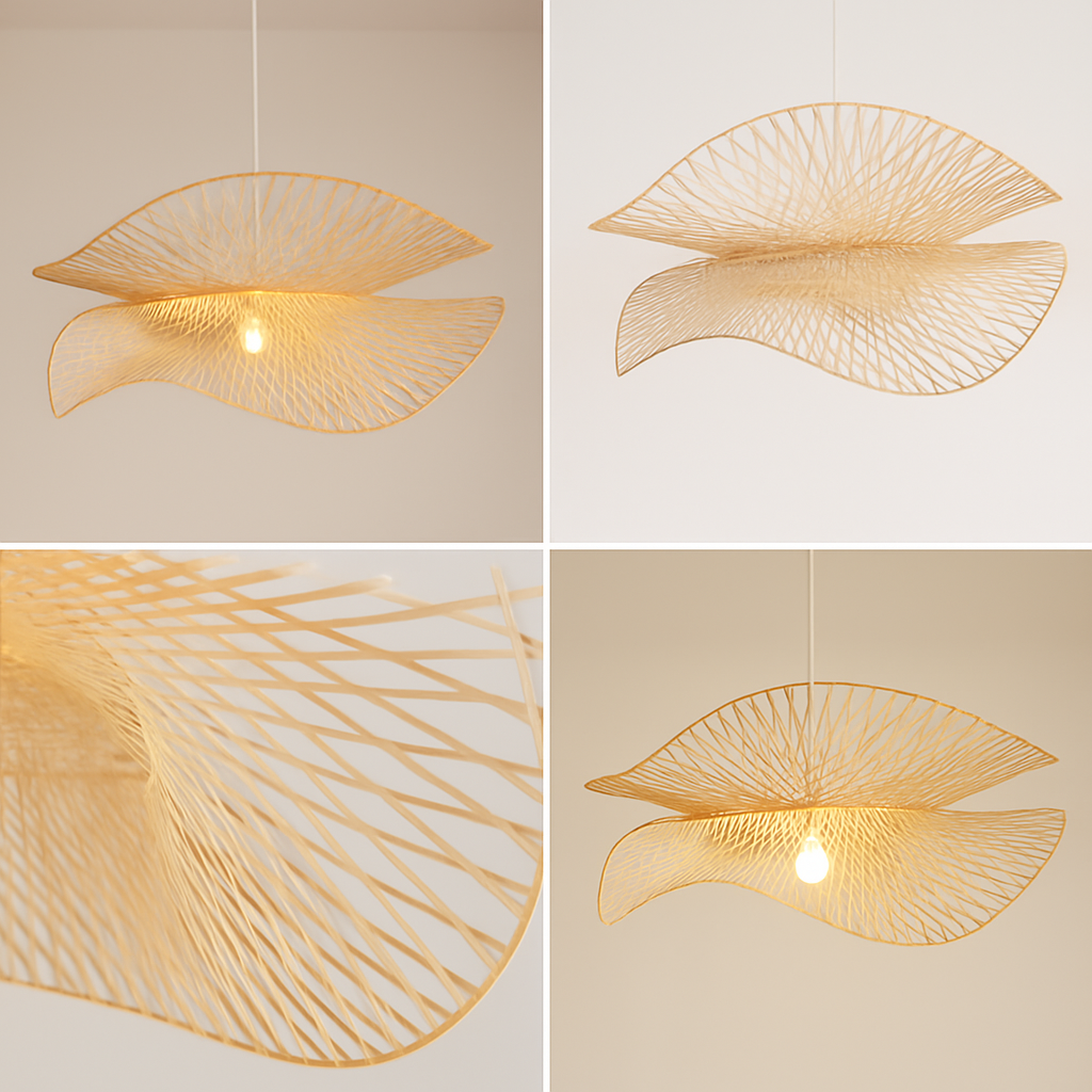 suspension moderne en bambou pour décoration intérieure artisanale