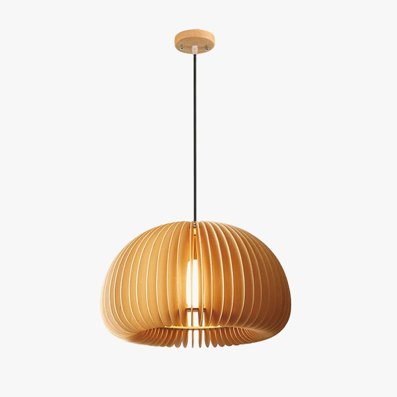 suspension moderne en bois en forme de citrouille artisanale pour décoration