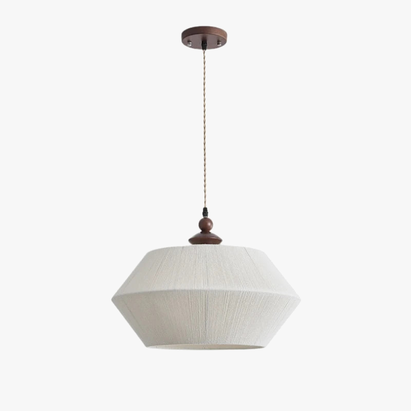 suspension moderne en bois et corde de chanvre pour espaces accueillants