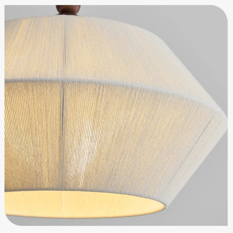 suspension moderne en bois et corde de chanvre pour intérieur élégant