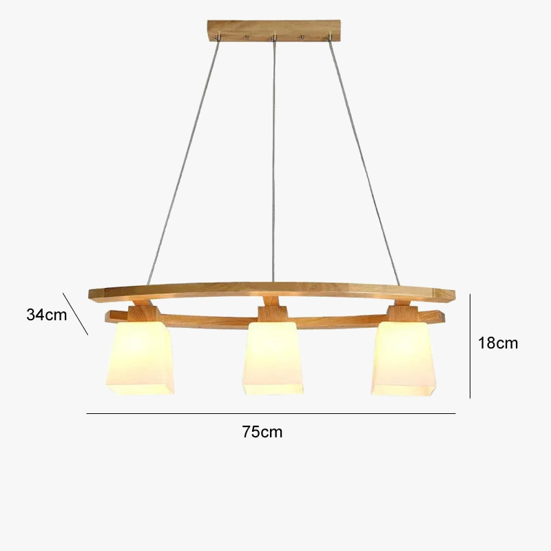 suspension moderne en bois nordique style japonais pour espaces contemporains